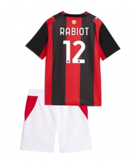 Billige Fotballdrakt AC Milan Adrien Rabiot #12 Replika Hjemmedraktsett Barn 2026-27 Kortermet (med bukser)